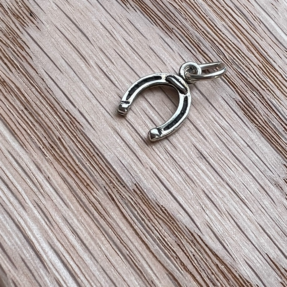 Horseshoe Charm Teeny Tiny Vintage Sterling Silver Nos 16$